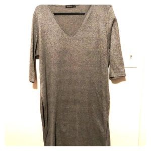 V neck silver plus size tunic